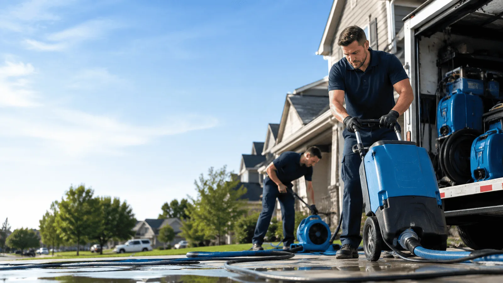 Dehumidification being performed in North Waterford, ME